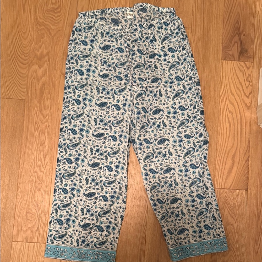 Blue and White Kids Printed Pants